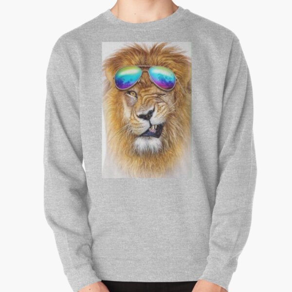 lion animal glasses bezel Pullover Sweatshirt