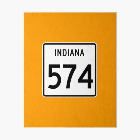 Indiana State Route 574 (Area Code 574) Art Board Print