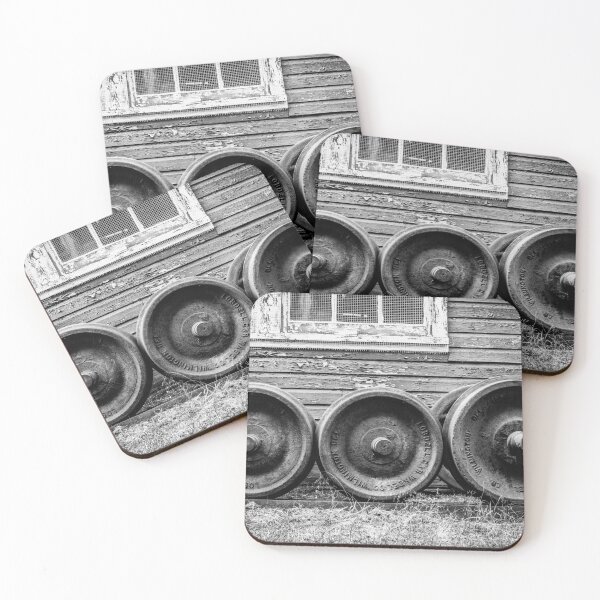 Item preview, 'We Can, We Wheel' Rusting Railroad Wheelsets Black and White designed and sold by Enzwell.