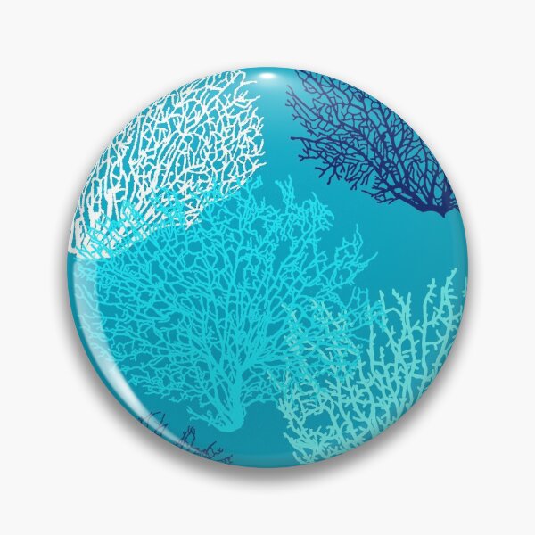 Item preview, Fan Coral Print, Turquoise, Aqua and Cobalt Blue designed and sold by Marymarice.