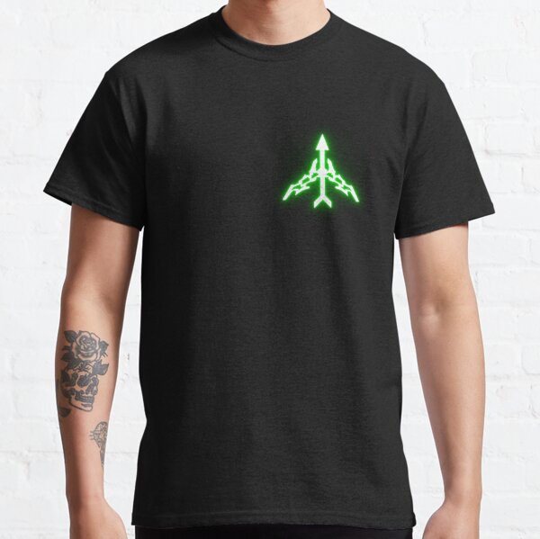 Desierto negro en línea símbolo verde Camiseta clásica