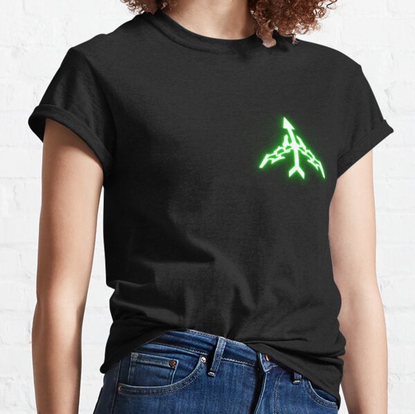 Schwarzes Wüsten-Online-Symbol grün Classic T-Shirt