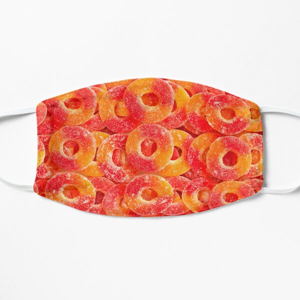 Sour Gummy Peach Rings Photo Pattern Small Mask