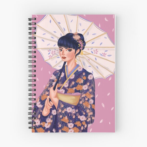 Item preview, Japanese girl in kimono with parasol designed and sold by quynhdraws.