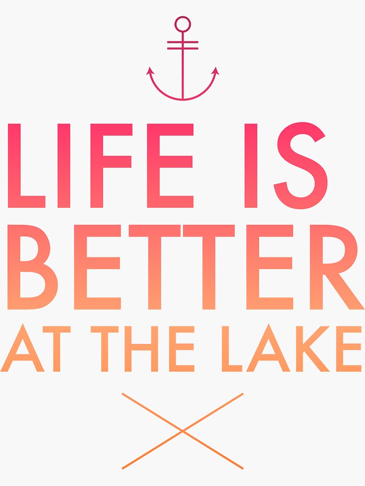Thumbnail 3 of 3, Sticker, Life is better at the lake  designed and sold by LizzieSmiley.