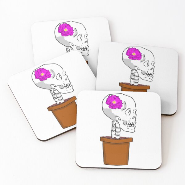 Item preview, White background Skull Blossom designed and sold by EntwistleArt.
