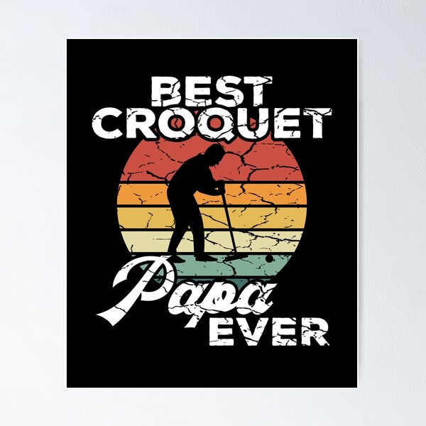 Item preview, presenta un jugador de silueta de croquet con un mazo. designed and sold by Dan66.