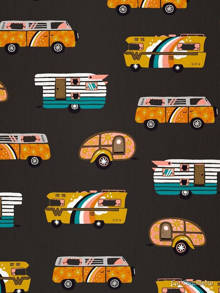 Retro Road Trip – Charcoal by catcoq