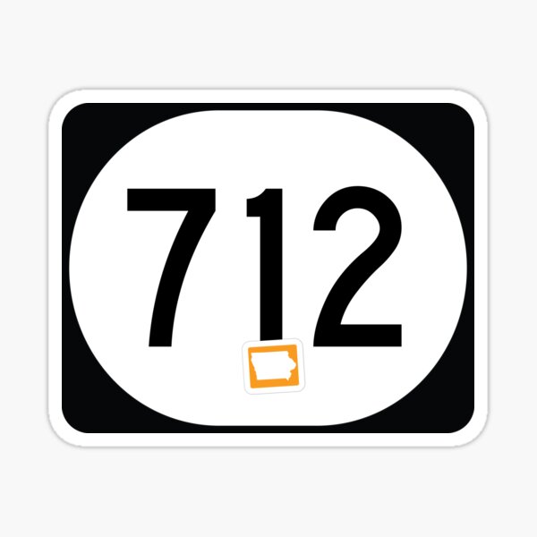 "Iowa State Route 712 (Area Code 712)" Sticker by SRnAC | Redbubble