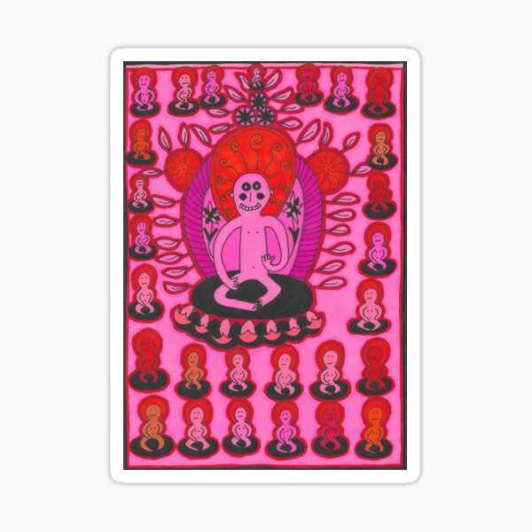 Pink Buddhist Meditation Piece Sticker