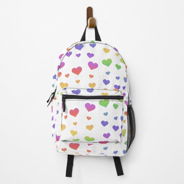 Item preview, rainbow hearts on white background designed and sold by prismatic paper co.