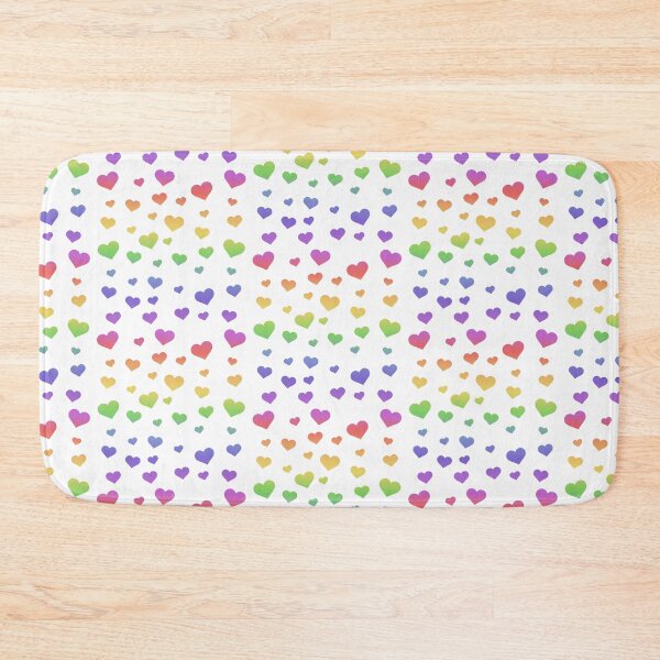 Item preview, rainbow hearts on white background designed and sold by prismatic paper co.