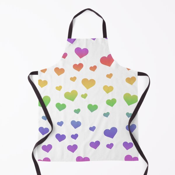 Item preview, rainbow hearts on white background designed and sold by prismatic paper co.