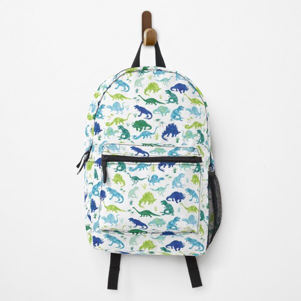 Item preview, Watercolor Dinosaur T-rex Dino Blue Green Pattern designed and sold by SamAnnDesigns.