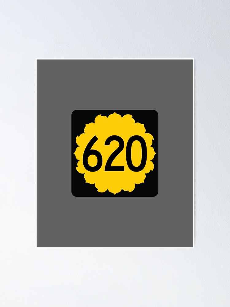 "Kansas State Route 620 (Area Code 620)" Poster by SRnAC Redbubble