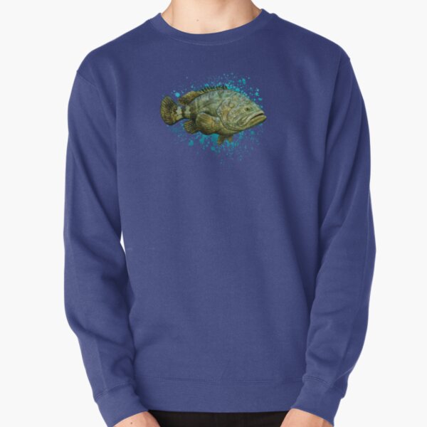 "Goliath Grouper" by Amber Marine ~ Watercolor painting, art © 2016 Pullover Sweatshirt