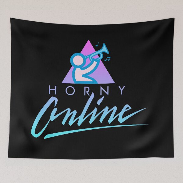 Item preview, Self Deprecating Parody Logo - Horny Online - Vaporwave Colors designed and sold by ctkrstudio.