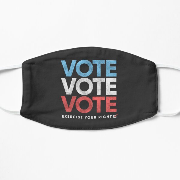 Retro Distressed Vote T-Shirt, Exercise Your Right Flat Mask