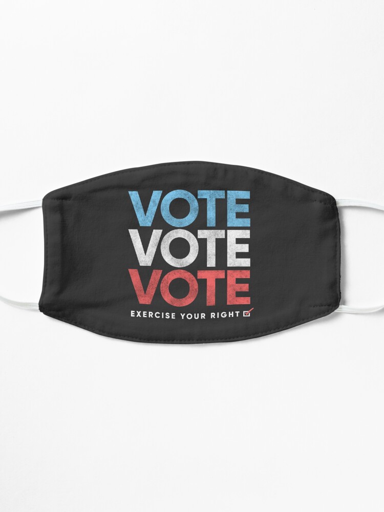 Alternate view of Retro Distressed Vote T-Shirt, Exercise Your Right Mask