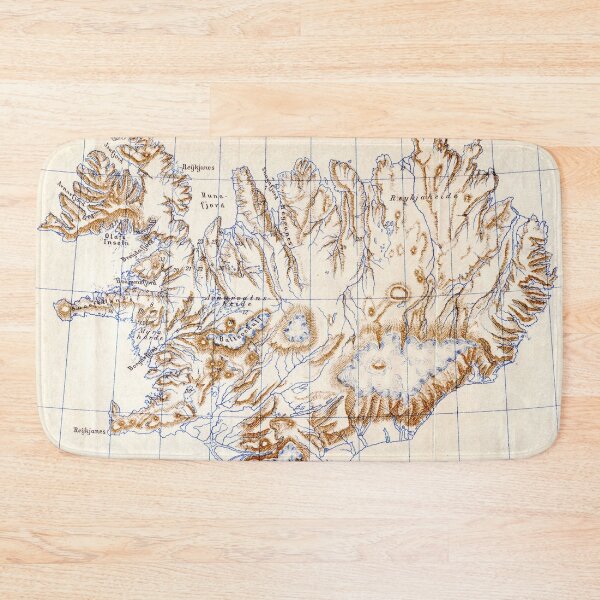 Item preview, Vintage Iceland Topography Map (1896) designed and sold by BravuraMedia.