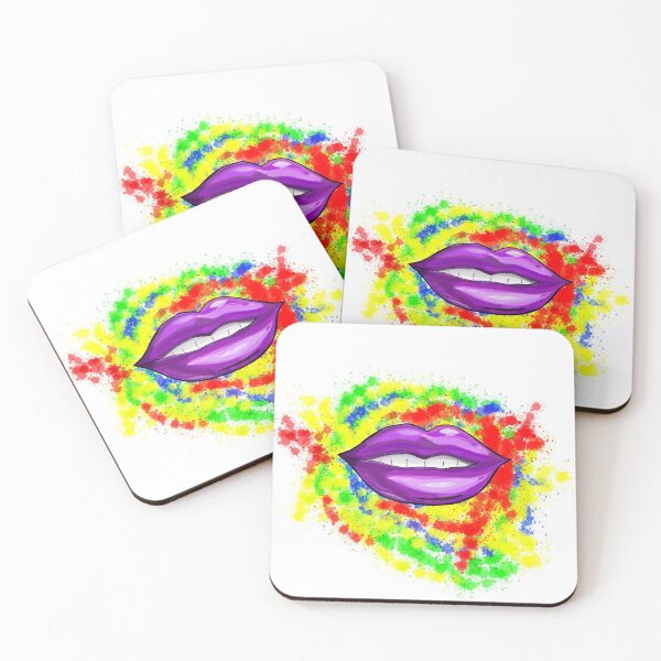 Item preview, Sexy Purple Plump Lips with Art paint splat designed and sold by SilverSquirrels.