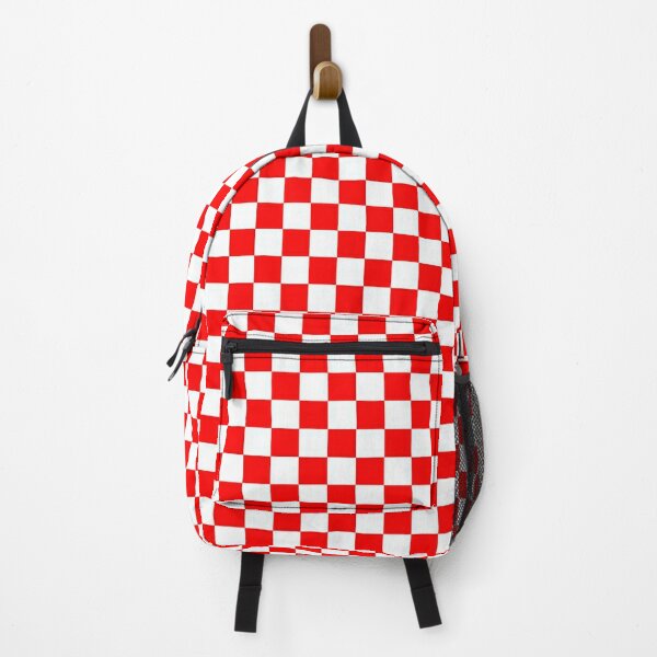 Stay Rad patch Checkered Backpack Beige White Kids and Adults