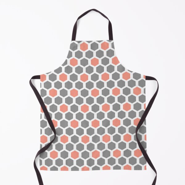Item preview, Salmon and grey hexagons geometric pattern designed and sold by an-design.