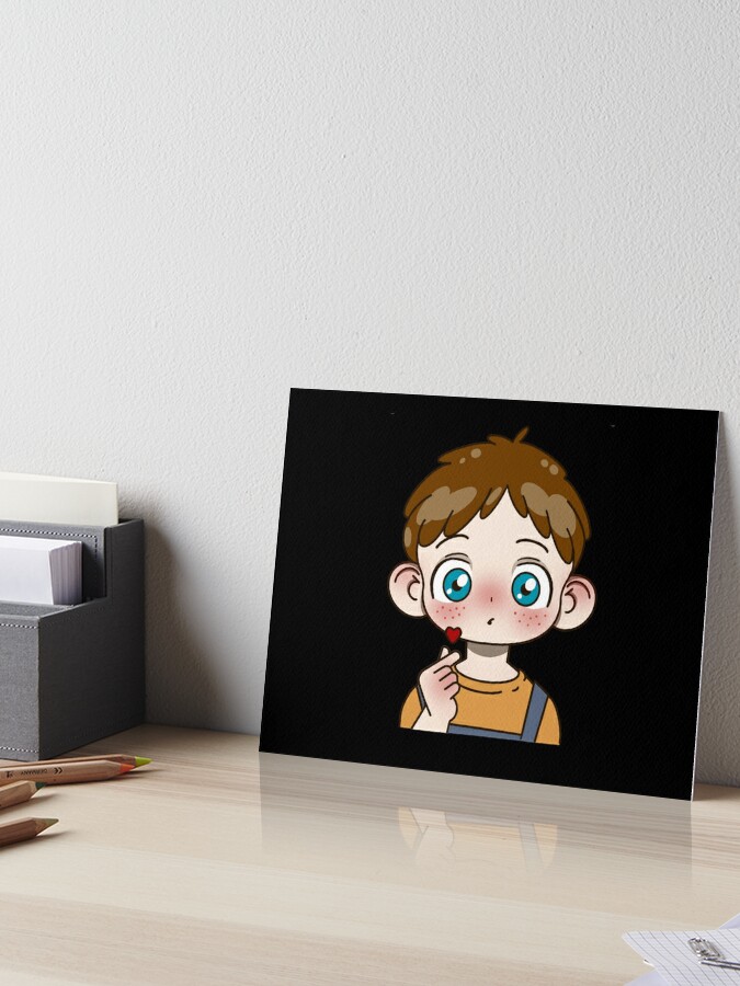 Cute anime boy spreading kindness and love Art Board Print for Sale by  BlueRoseHeart