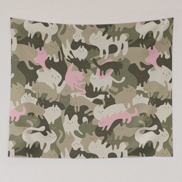Item preview, CATmouflage - Light Pink Army Pattern designed and sold by vomaria.