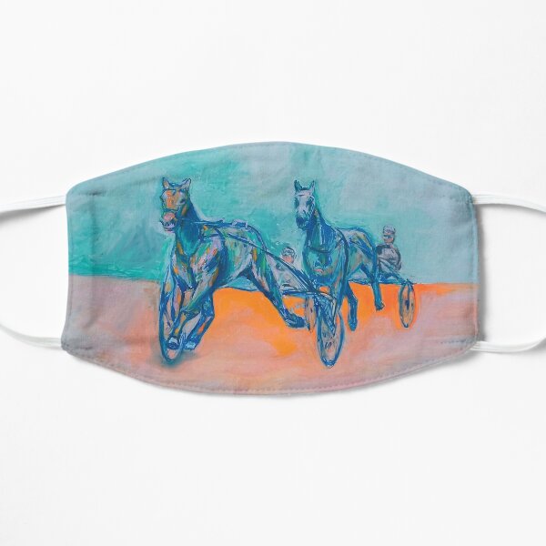 Traber mit orange Maske