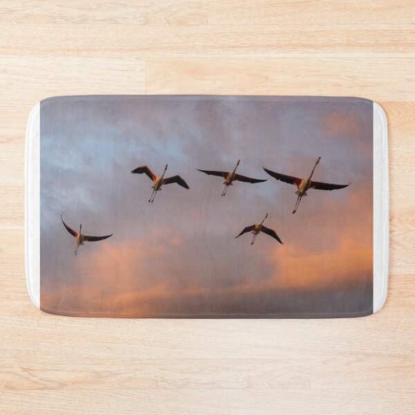 Item preview, Flying flamingos at sunset designed and sold by pietrofoto.