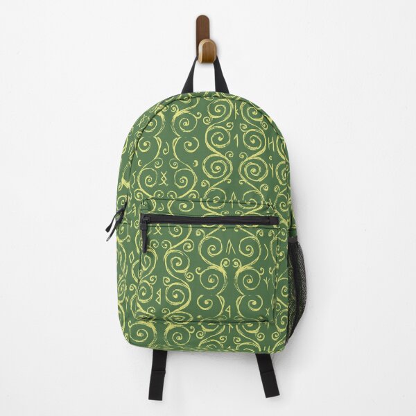 Item preview, Swirly Organic Folk Motif with Runes Leaf Green designed and sold by antlerstone.