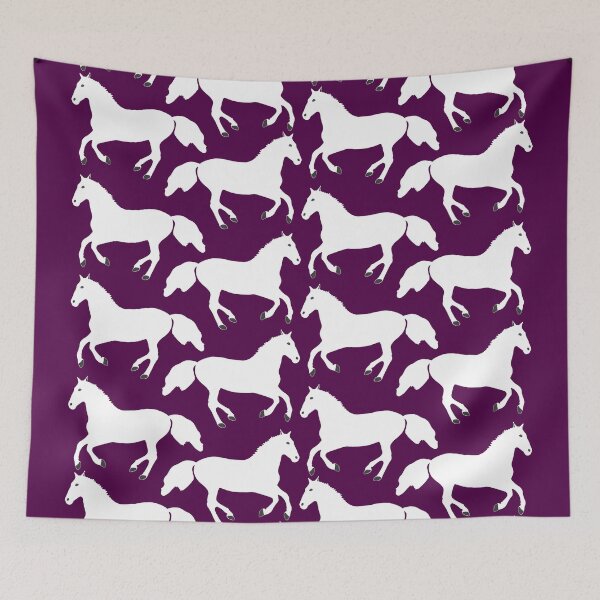 Item preview, Seamless White Horse Pattern (on purple) designed and sold by Davey's Designs.