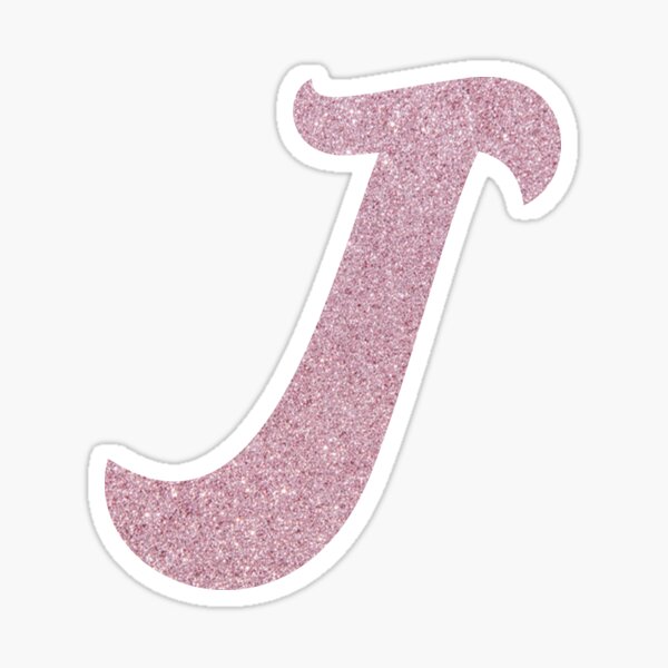 Letter J Pink Glitter Stickers | Redbubble