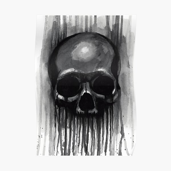 black painted skull