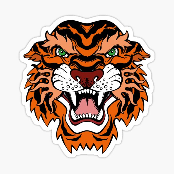 Colorful Tiger Design Sticker