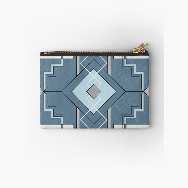 Artikelvorschau, Südwestliches Art-Deco-blaues geometrisches Muster entworfen und verkauft von VintageStyle.