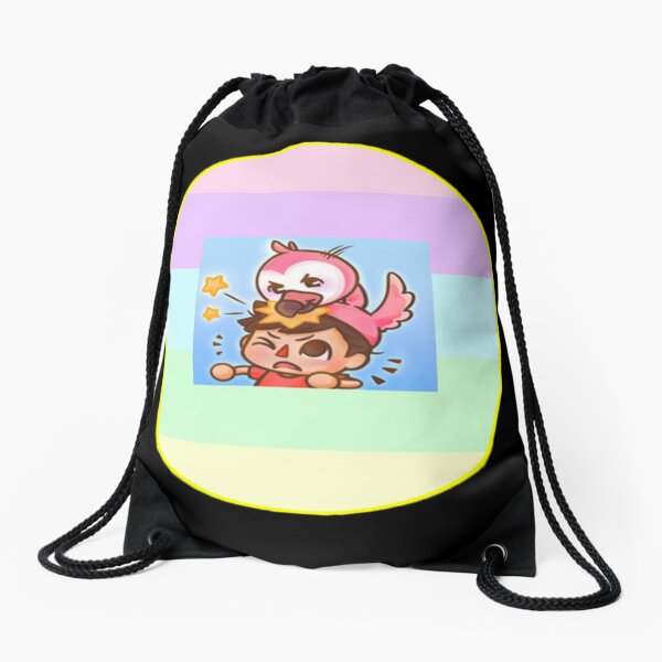 Roblox DRAWSTRING BACKPACK Fully Lined Cotton w/ vinyl bottom zip pockets
