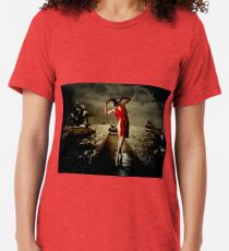 Siren - Surreal Ballerina in Red Tri-blend T-Shirt