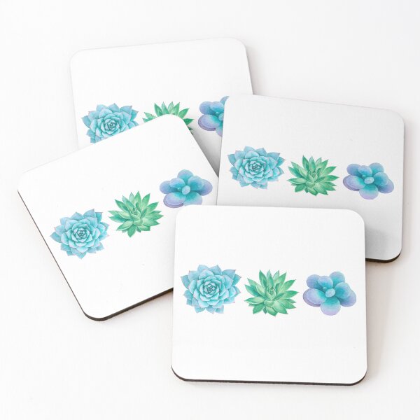 Item preview, Watercolor hand painted echeveria pattern designed and sold by sleeperr.