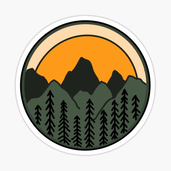 Mountains at Sunset Sticker