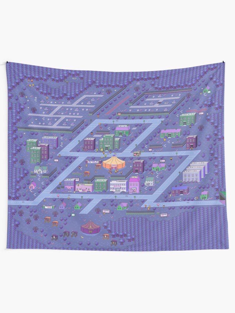 "Earthbound Threed Map" Tapestry by Redbubble