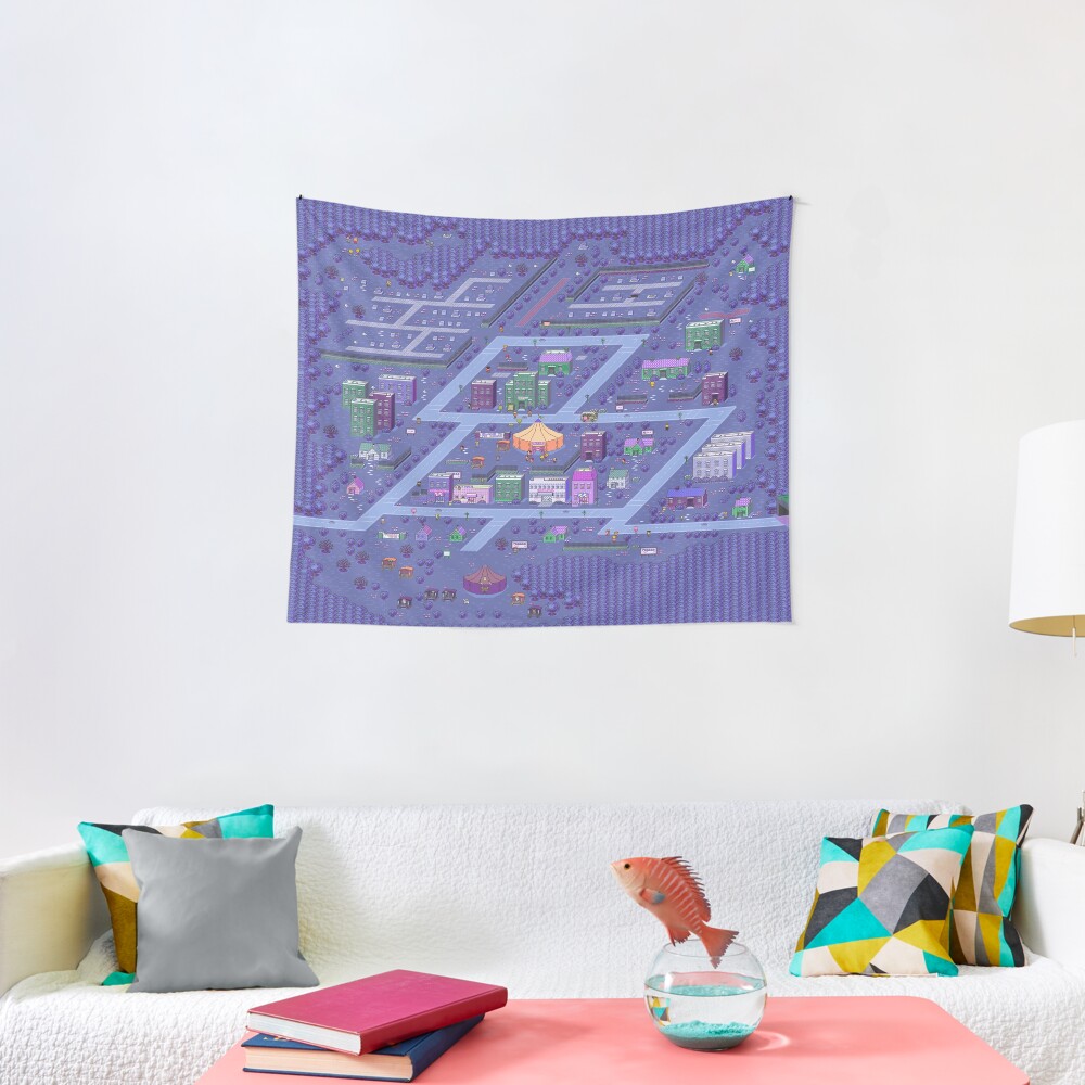 "Earthbound Threed Map" Tapestry by Redbubble