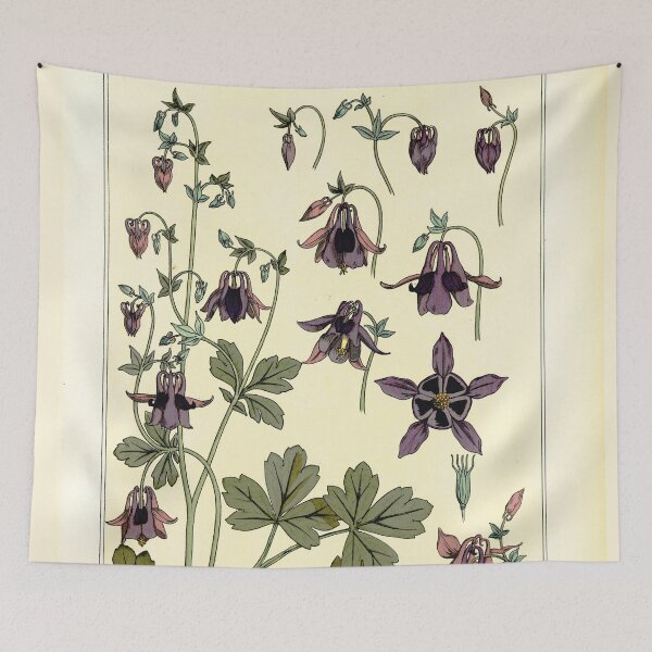 Item preview, French botanical flower plate - Maurice Verneuil - Ancolie designed and sold by DejaVuStudio.