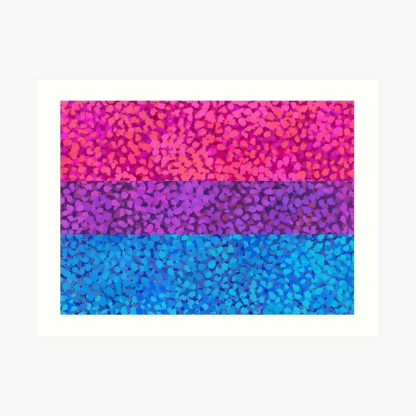 Bisexual Stripes Seurat Inspired Pride Flags Art Print By Rachael