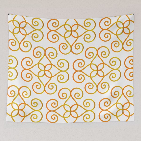 Item preview, Orange Yellow Gradient Swirls Damask Pattern 2 designed and sold by Orchyd.