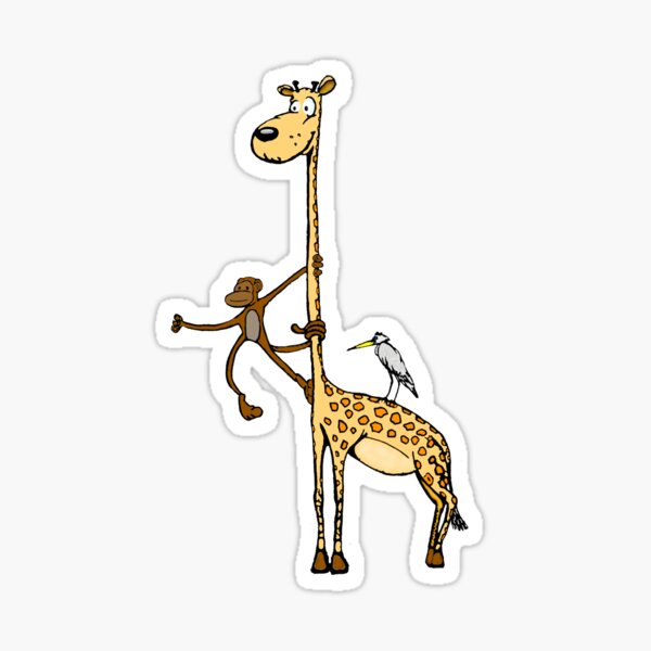 Item preview, Giraffe, monkey, and egret... hanging out with friends designed and sold by Dantalbert.