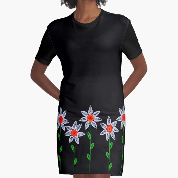 Star Flowers Graphic T-Shirt Dress
