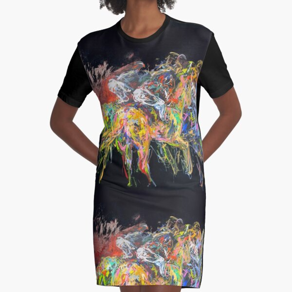 Derby Abstrakt T-Shirt Kleid