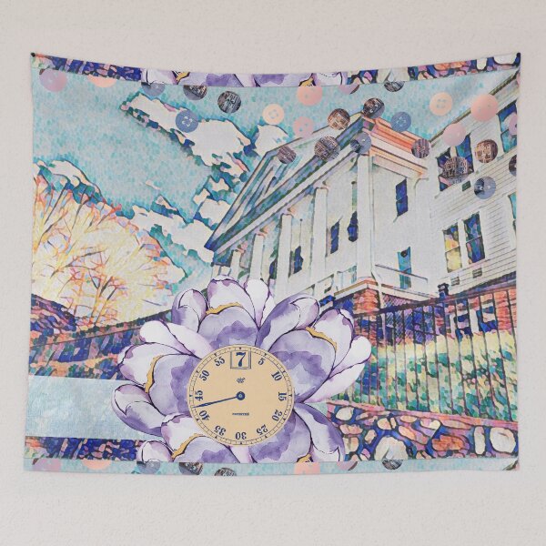 Item preview, Floral Landscape Collage Art designed and sold by lowodesigns.